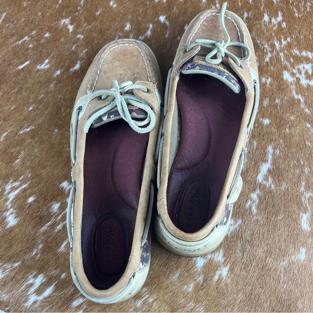 Sperry top sider boat shoe in brown and floral - Picture 6 of 10